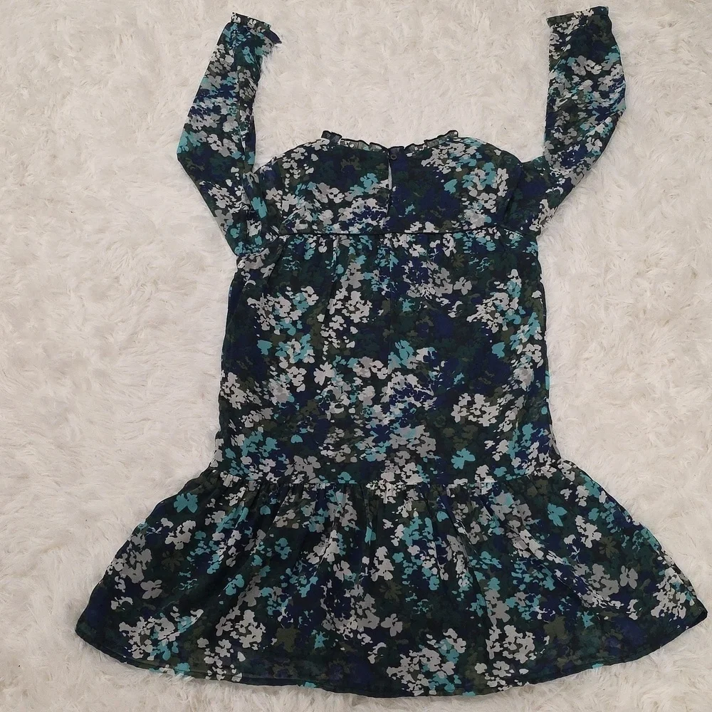 Tommy Hilfiger- Girls Blue & Green Floral Dress. Size 10